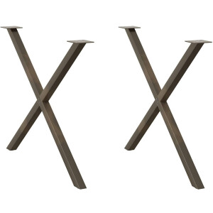 vidaXL - Eettafelpoten - 2 - st - X-vormig - 90x(72-73) - cm - staal - naturel