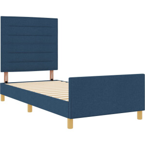 vidaXL - Bedframe - met - hoofdeinde - Blauw - 100 - x - 200 - cm - Stof