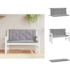 vidaXL Tuinbankkussen - Tuinbankkussens - Tuinbank Kussen - Buitenbankkussen - Tuinbankkussens 2 st 120x50x7 cm oxford stof grijs