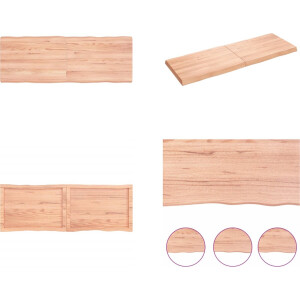 vidaXL Tafelblad natuurlijke rand 140x50x(2-6) cm eikenhout lichtbruin - Tafelblad - Tafelbladen - Plank - Houten Tafelblad