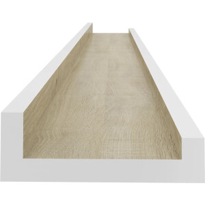 vidaXL Plank - Planken - Schap - Schappen - Wandschappen 2 st 80x9x3 cm wit en sonoma eikenkleurig