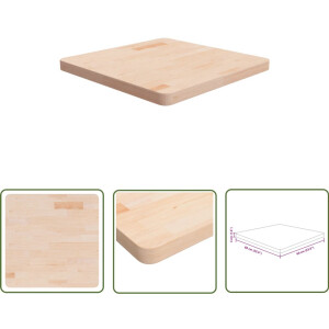 vidaXL Tafelblad - Vierkant 60x60x4 cm - Massief Eikenhout Tafelblad - Eikenhouten Tafelblad - Massief Hout - Vintage Tafel - Landelijke Stijl