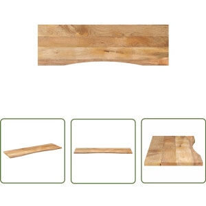 vidaXL Mangohout Bureaublad - Houten Bureau Blad - Bureaublad met ronding 160x50x2,5 cm massief ruw mangohout - Landelijke Stijl Bureau - Bureautafel - Werkplektafel