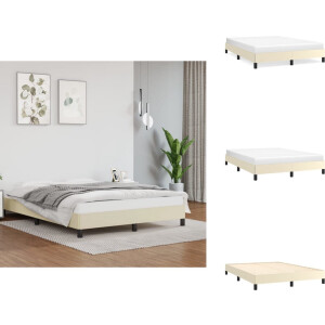 vidaXL - Bedframe - kunstleer - crèmekleurig - 140x200 - cm