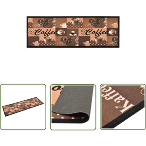 vidaXL Keukenmat - Vloermat - Keukenmat wasbaar Coffee 45x150 cm bruin - Deurmat - Vloerkleden - Bruine Vloermat
