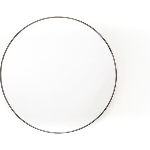 Housevitamin Ronde Metalen Spiegel - Staal Rand 3cm 60 Dia - Zwarte Wand Spiegel 60cm - Badkamer