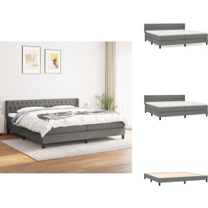 vidaXL Boxspring - Boxsprings - Bed - Slaapmeubel - Boxspring met matras stof donkergrijs 200x200 cm