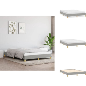 vidaXL Bedframe - Bedframe - Bed - Slaapmeubel - Bedframe zonder matras stof lichtgrijs 140x200 cm