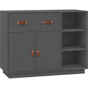 vidaXL - Dressoir - 98,5x40x75 - cm - massief - grenenhout - grijs