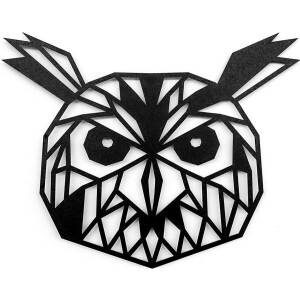Houten Dierenkop • Houten Uil • Dierenkop Uil • Klein • Zwart MDF • Houten Dier • Wandecoratie