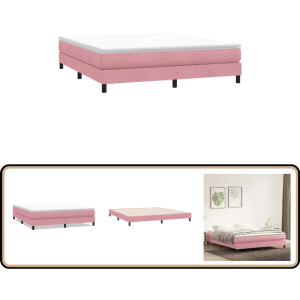 vidaXL Boxspring zonder matras fluweel roze 180x210 cm