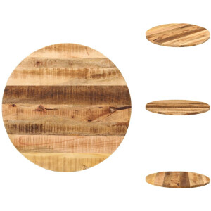 vidaXL Vervangend Tafelblad - Meubelpaneel - Blad - Houten Blad - Tafelblad rond Ø 70x1,5 cm massief ruw mangohout