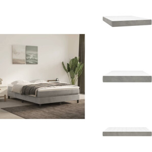 vidaXL Pocketveringmatras - Pocketveringmatrassen - Matras - Pocketvering Matras - Pocketveringmatras 140x200x20 cm fluweel lichtgrijs