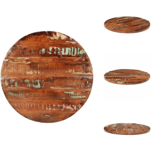 vidaXL Vervangend Tafelblad - Meubelpaneel - Blad - Houten Blad - Tafelblad rond Ø 90x2,5 cm massief gerecycled hout