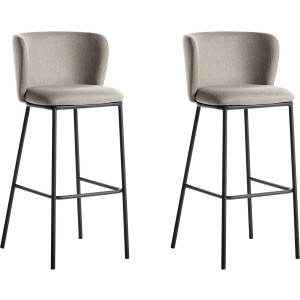 BELIANI MINA - Barkruk set van 2 - Taupe - Polyester