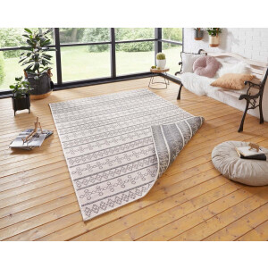 Binnen & buiten vloerkleed Madeira - grijs/creme 120x170 cm