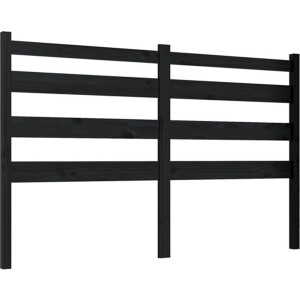 vidaXL - Hoofdbord - 146x4x100 - cm - massief - grenenhout - zwart