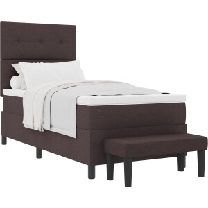 vidaXL - Boxspring - bed - met - hoofdeinde - Donkerbruin - 80 - x - 200 - cm - Stof