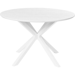 BELIANI FITZROY - Eettafel - Wit - ø 120 cm - MDF/Metaal