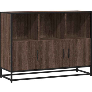 vidaXL - Dressoir - 100x35x76 - cm - bewerkt - hout - bruin - eikenkleur