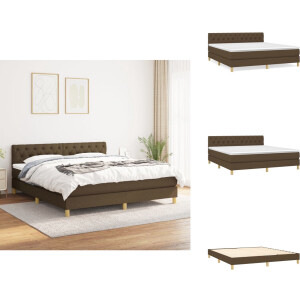 vidaXL Boxspring - Boxsprings - Bed - Slaapmeubel - Boxspring met matras stof donkerbruin 160x200 cm
