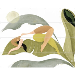 IXXI Banana Palms, Maggie Stephenson - 100 x 80 cm - Gratis ophangtool - Grote wanddecoratie en posters - Speels, Illustraties, Woonkamer, Slaapkamer