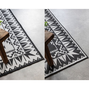 Flycarpets Elle Decoration - Binnen & Buitenkleed - Omkeerbaar - Gemini - Zwart - 80x150 cm