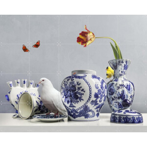 IXXI Royal white, Sander van Laar - 100 x 80 cm - Gratis ophangtool - Grote wanddecoratie en posters - Fotografie, Klassiek, Decoratieve kunsten