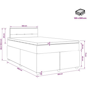 vidaXL - Boxspringbed - met - matras - Donkerbruin - 120 - x - 200 - cm - Stof