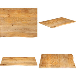 vidaXL Tafelblad met natuurlijke rand 100x80x2,5 cm massief mangohout - Tafelblad - Tafelbladen - Vervangend Tafelblad - Meubelpaneel