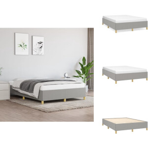 vidaXL Bedframe - Bedframe - Bed - Slaapmeubel - Bedframe zonder matras stof lichtgrijs 140x200 cm