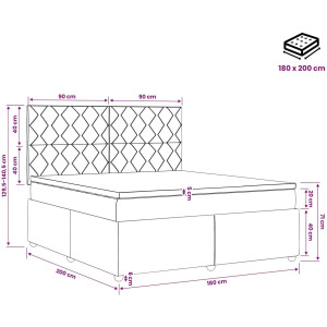 vidaXL - Boxspringbed - met - matras - Donkergrijs - 180 - x - 200 - cm - Stof