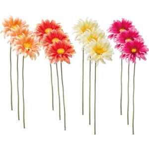 Emerald - Kunstbloem Gerbera Mini 50cm - Set van 12 - Kunstplant voor binnen