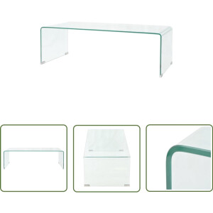 vidaXL Salontafel - Gehard Glas - 98x45x30 cm Salontafel - Transparante Tafel - Glazen Tafel - Moderne Tafel - Compacte Tafel