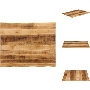 vidaXL Tafelblad - Tafelbladen - Vervangend Tafelblad - Meubelpaneel - Tafelblad met natuurlijke rand 100x80x2,5 cm massief mangohout