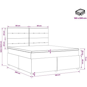 vidaXL - Boxspringbed - met - matras - Crèmekleurig - 160 - x - 200 - cm - Stof