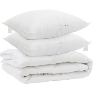 vidaXL - Duvet - voor - Alle - Seizoenen - met - kussen - 3 - pcs - Wit - Microvezel