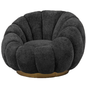 PTMD - Fauteuil Daisy - Grijs - 90x94x64cm