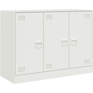 vidaXL - Dressoir - 99x39x73 - cm - staal - wit