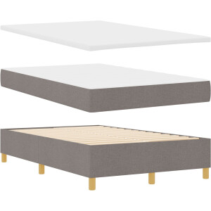 vidaXL - Boxspring - bed - met - matras - met - hoofdeinde - Taupe - 120 - x - 190 - cm - Stof