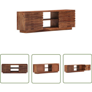 vidaXL Tv-meubel 120x30x40 cm massief sheeshamhout TV-kast - Houten Tv-standaard - Salontafel - Rustic Meubilair - Vintage Tv-meubel