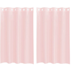 vidaXL - Gordijnen - voile - met - doorvoertules - 2 - st - 140x175 - cm - lichtroze