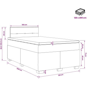 vidaXL - Boxspringbed - met - matras - Donkerbruin - 120 - x - 200 - cm - Stof