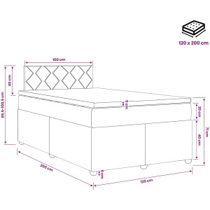 vidaXL - Boxspringbed - met - matras - Crèmekleurig - 120 - x - 200 - cm - Stof