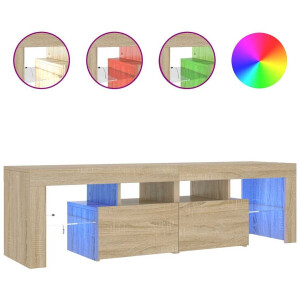 vidaXL - Tv-meubel - LED-verlichting - 140x36,5x40 - cm - sonoma - eikenkleurig