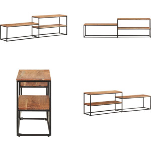 vidaXL Tv-meubel 180x30x50 cm massief acaciahout - Tv-kast - Tv-kasten - Televisiekast - Televisiekasten