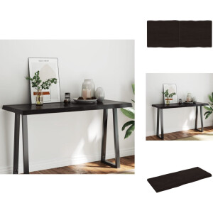 vidaXL Tafelblad - Tafelbladen - Plank - Houten Tafelblad - Tafelblad natuurlijke rand 140x60x(2-6)cm eikenhout donkerbruin