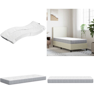 vidaXL Pocketveringmatras middelhard 90x220 cm - Pocketveringmatras - Pocketveringmatrassen - Matras Pocketvering - Matras Pocketveren