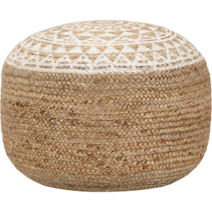 vidaXL - Poef - handgemaakt - 45x30 - cm - jute - wit