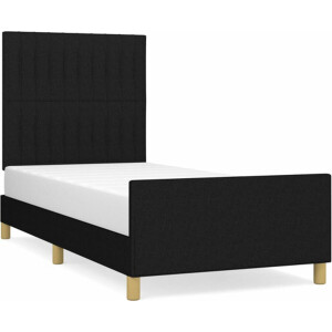 vidaXL - Bedframe - zonder - matras - 100x200 - cm - stof - zwart